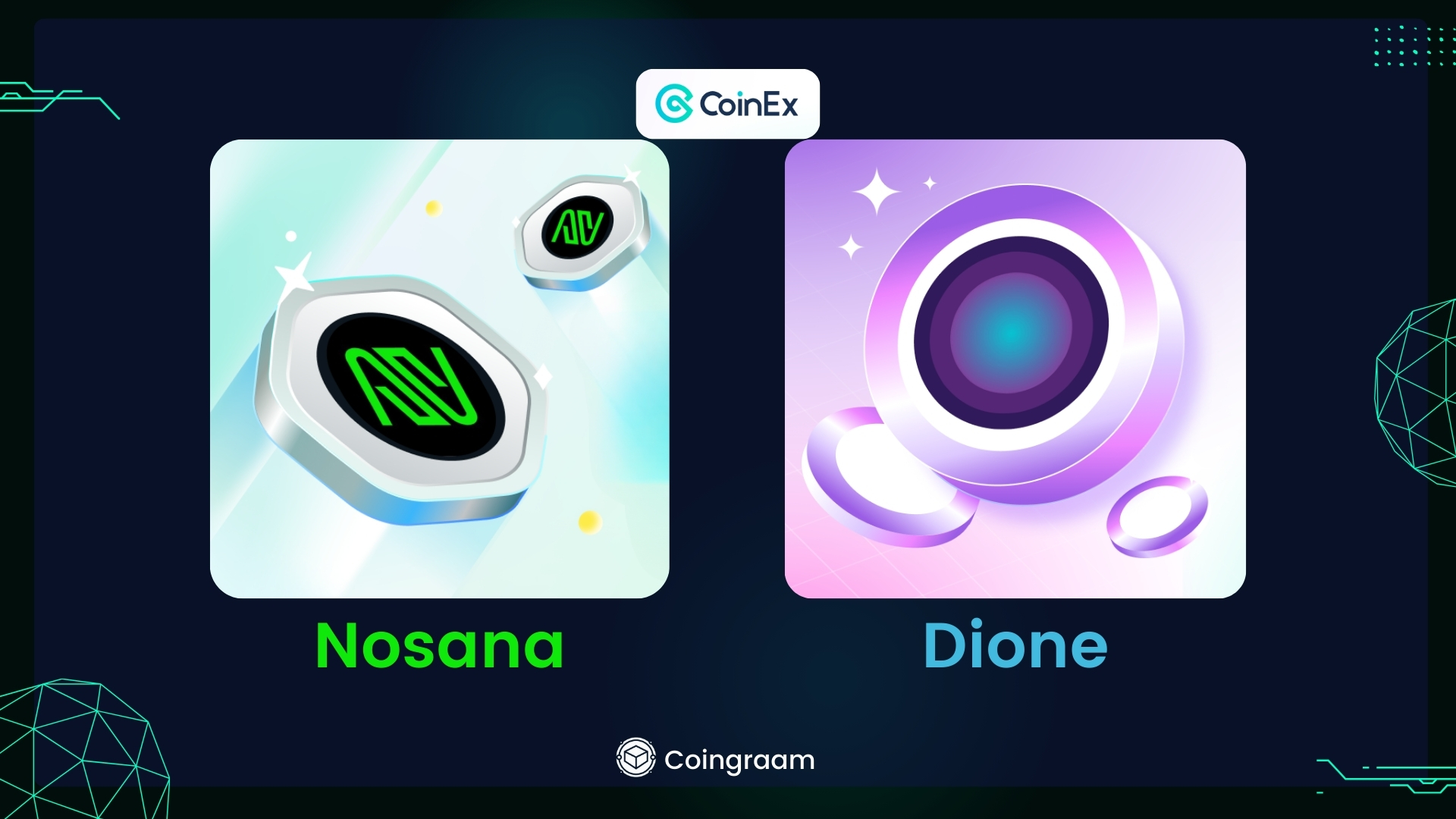 2 ارز جدید Dione و Nosana در کوینکس لیست شدند
